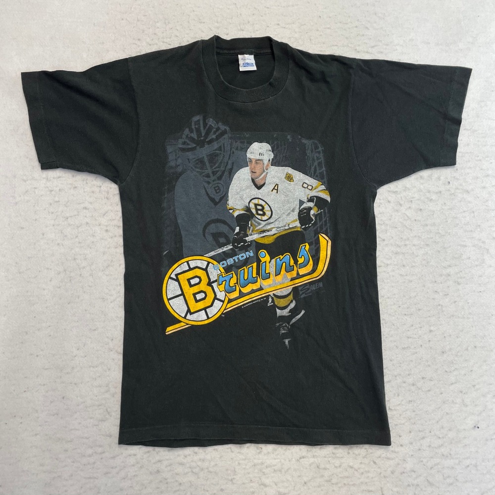 Salem Sportswear T-Shirt Mens Medium Black Boston Bruins NHL Vintage 1990